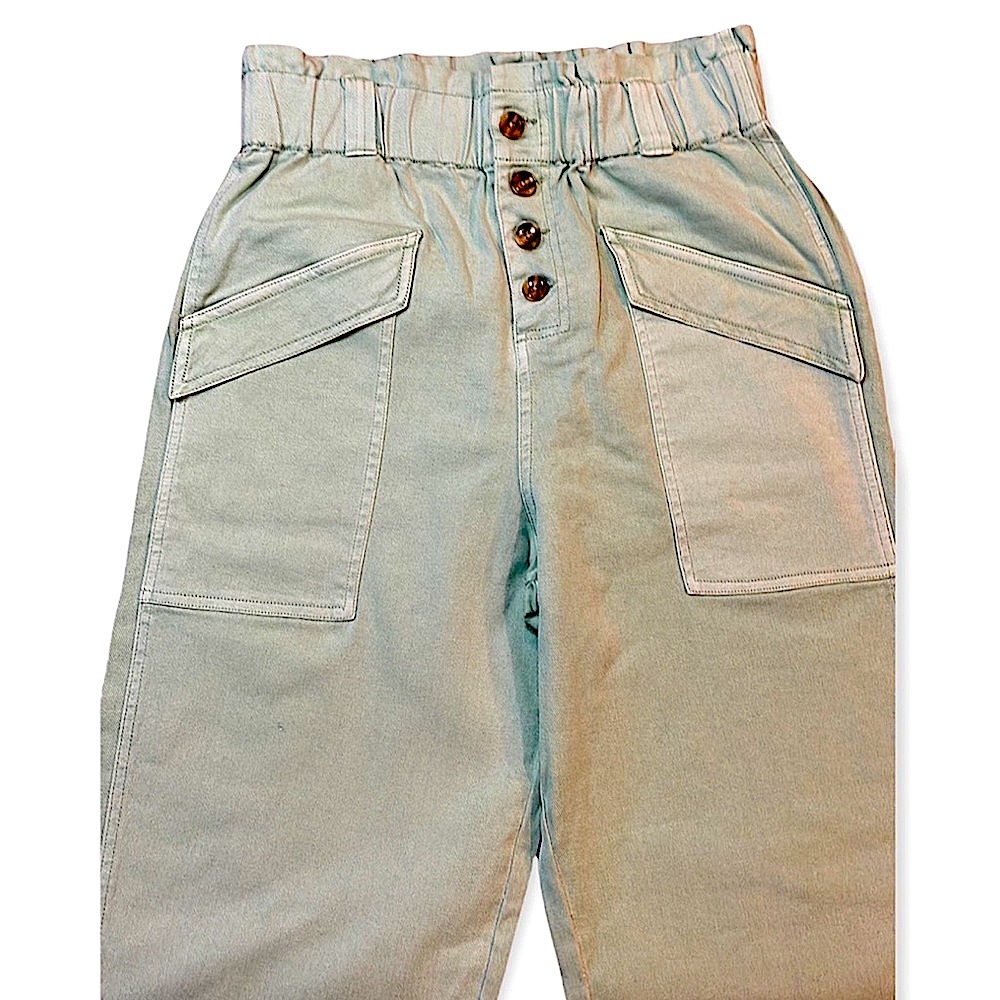 BP Nordstrom Lt Green Paper Bag Wide Leg Denim Pants 28 - Picture 5 of 9